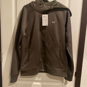 Under armour green zip up hoodie size large